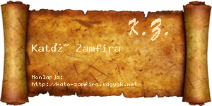 Kató Zamfira névjegykártya